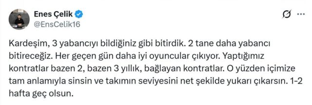 Bursaspor Başkanı Enes Çelik: "2 yabancı daha gelecek"
