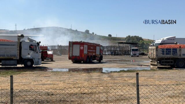 Mustafakemalpaşa’da Fabrika Bahçesinde Yangın Paniği